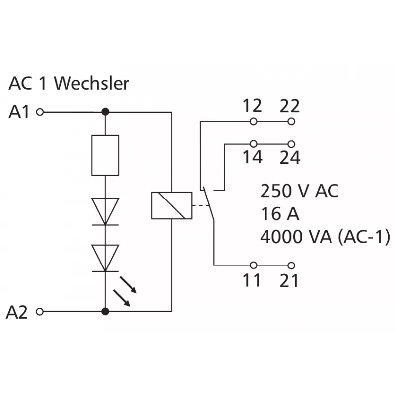 METZ Connect RM21 miniatyyritehorele 24 V AC 1 vaihtokosketin 16 A PCB 11051110