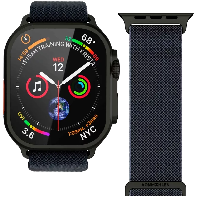 VONMÄHLEN Classic Nylon Loop Apple Watch 40/41/42 mm:lle, One Size, Navy Black
