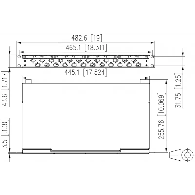 METZ CONNECT kuitujatko-patch-paneeli 24xLC-Duplex OM3 1U 19 tuuman 1504557724-E