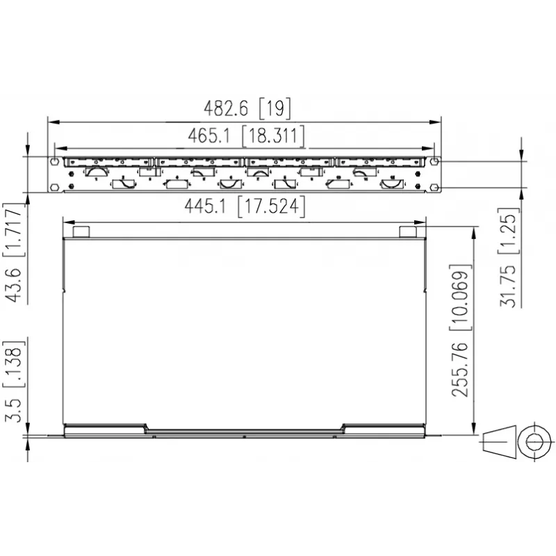 METZ CONNECT OpDAT fix kuitujatkospaneeli, 12x SC-duplex OS2, 1U, vaaleanharmaa 150459E212-F