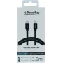 PowerRay USB-C–Lightning data- ja latauskaapeli 3 m musta tekstiili punottu MFi-sertifioitu PR-DCCL300TBK