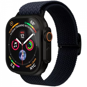 VONMÄHLEN Woven Loop 44/45/46/49mm Apple Watch, navy black