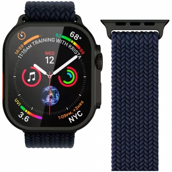 VONMÄHLEN Woven Loop 44/45/46/49mm Apple Watch, navy black