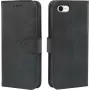 AIMOYU Premium nahka flip wallet -kotelo iPhone SE (2022/2020), iPhone 8/7 - musta