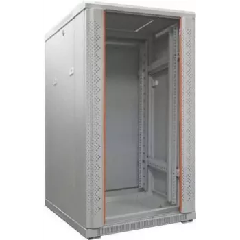 IT-BUDGET 19 tuuman verkkokaappi SRK - 22U - 600x600 mm - lasi-/teräsovi - esikoottu - vaaleanharmaa 99ITB19SRK2266GGNM