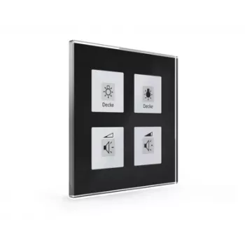 MDT BE-GT04S.01 Glass Push Button Plus 4-osainen musta