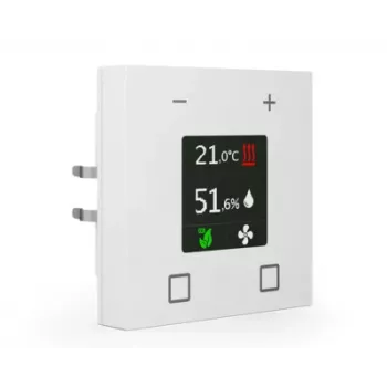 MDT SCN-RTN63S.01 KNX huonelämpötilasäädin 2,8 tuuman TFT-näytöllä, Studio valkoinen kiiltävä