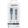 PowerRay datakaapeli PR-DCUC120TGY USB-A - USB-C 1,2 m tekstiiliharmaa punottu pikalataus & 5 Gbps tiedonsiirto