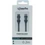 PowerRay USB-C - Lightning datakaapeli 0,2 m tekstiili harmaa PR-DCCL020TGY