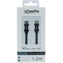 PowerRay USB-C - Lightning MFi punottu data- ja latauskaapeli 1,2 m musta PR-DCCL120TBK
