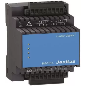 Janitza 800-CT8-A monikanavainen virranmittausmoduuli, 8 kanavaa, 1A/5A, DIN-kisko 5231230