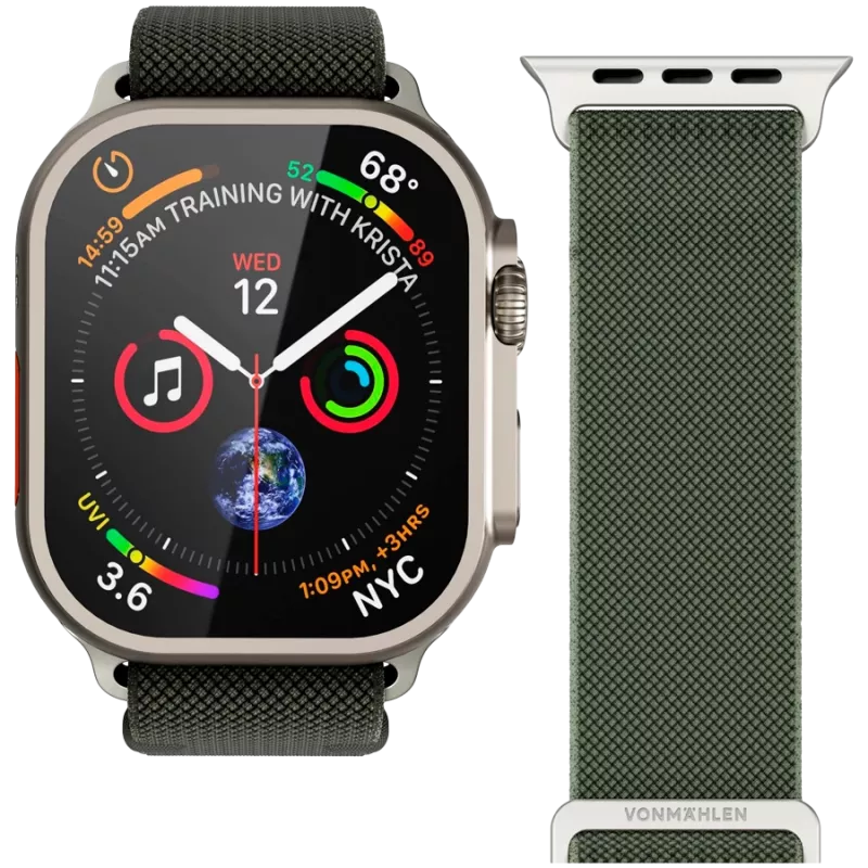 VONMÄHLEN Classic Nylon Loop 44, 45, 46, 49mm yksi koko, oliivi