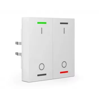 MDT BE-TAL55T2.B1 KNX painikeanturi 2-kertainen RGBW-taustavalolla ja lämpötila-anturilla, puhtaanvalkoinen kiiltävä