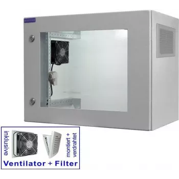 RESISTER PRO Active 19 tuuman verkkokaappi, IP54/55, lasiovi, 9U, 600x400 mm, vaaleanharmaa 99RRA19WV94GG
