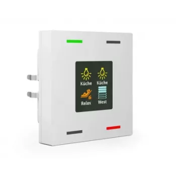 MDT BE-TAS63T4.01 KNX Smart 63 lasipainike 4-kertainen väridisplayllä ja lämpötila-anturilla, Studio valkoinen kiiltävä