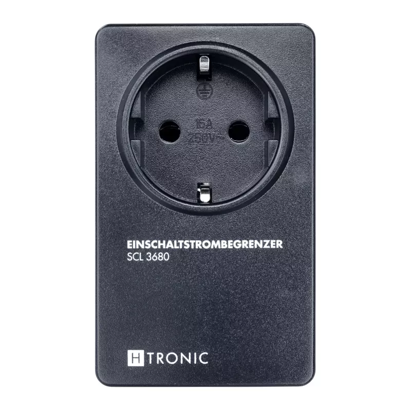 H-Tronic 1114730 käynnistysvirtarajoitin SCL 3680 IP20, 16 A, 3680 W, Schuko-pistokesovitin, musta