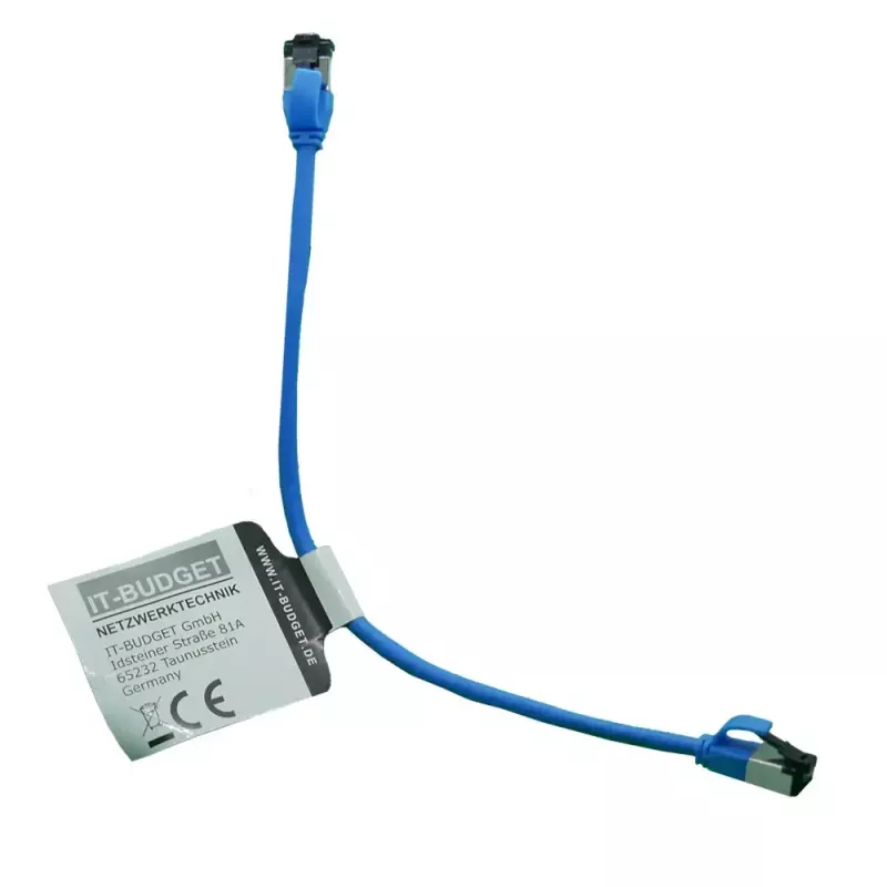IT-BUDGET Cat.8.1 Slim Ethernet-patchkaapeli, S/FTP, 40Gbps, 2000MHz, LSZH, PoE+, sininen, 0,5 m 90ITBSLIM81PK050B
