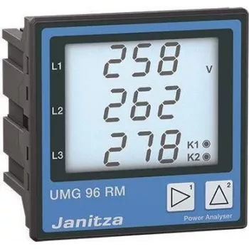Janitza UMG 96RM Power-Quality-analysaattori, 90-277V AC/DC, kojerasia-asennus, RS485 Modbus 5222061
