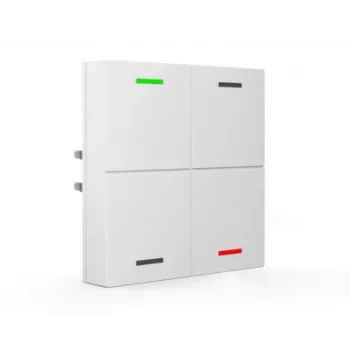 MDT BE-TAL63T4.01 KNX lasikosketusanturi 4-kertainen RGBW-tila-LEDeillä, lämpötila-, läheisyys- ja kirkkausantureilla, Studio valkoinen kiiltävä