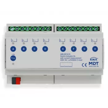 MDT AMI-0816.03 KNX kytkentätoimilaite, 8-kanavainen, 16/20 A, 230 V, 8 TE, DIN-kisko