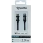 PowerRay USB-C - Lightning MFi punottu kaapeli 2m musta PR-DCCL200TBK