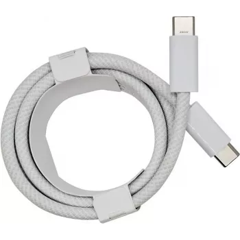 PowerRay USB-C - USB-C 240W nailonpunottu kaapeli, 2m, valkoinen, Bulk 4260357351163