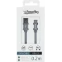 PowerRay datakaapeli PR-DCUC020TGY, USB-A–USB-C, 0,2 m, tekstiiliharmaa, blisteri