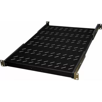 IT-BUDGET 19 tuuman kiinteä pohja / laitetaso - 150 kg kantavuus - 650 mm syvyys - syvyyssäädettävä asennus - musta (90ITB19FBX650S)