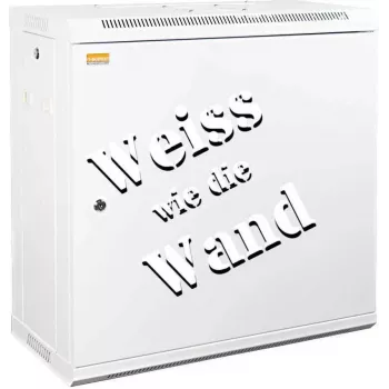 IT-BUDGET 19 tuuman seinäasennettava verkkokaappi SWA - 12U - 600x300 mm - teräsovi - irrotettavat sivupaneelit - tarvikesarja - puhtaanvalkoinen (90ITB19WS1263MW)
