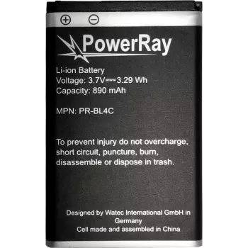 PowerRay PR-BL4C 890 mAh Li-Ion-akku Nokia 6300:lle, Bulk