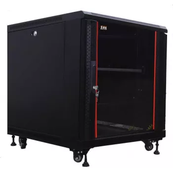 IT-BUDGET 19 tuuman palvelinkaappi SRK - 12U - 600x1000 mm - lasi-/teräsovi - esiasennettu - musta 99ITB19SRK12610GSNM