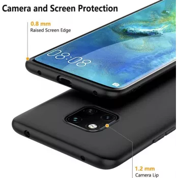 CYOO Premium nestemäinen silikonikotelo Huawei Mate 20 Pro:lle - musta