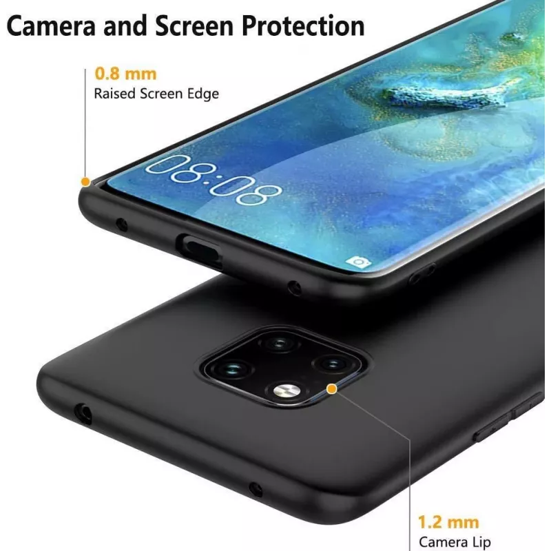 CYOO Premium nestemäinen silikonikotelo Huawei Mate 20 Pro:lle - musta