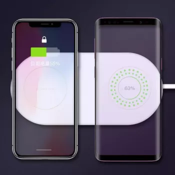 CYOO CY120899 Mini Dual -matkapuhelimen induktiolatausalusta – valkoinen – Qi-standardi