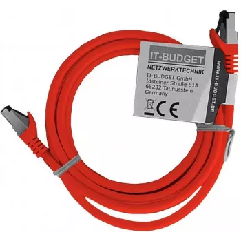 IT-BUDGET täysikuparinen Premium-verkkokaapeli - Flex AWG 26 - Cat.8.1 - 2000 MHz - halogeeniton - PoE+ - 40Gbit - punainen - 2 m 90ITBFLEX81PK2R