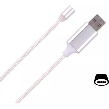 CYOO Flow Light Magnet USB Type-C -kaapeli 1m valkoinen LED-latauskaapeli tiedonsiirto CY121476