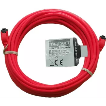 IT-BUDGET täysikuparinen Premium-verkkokaapeli - Slim AWG 28 - Cat.8.1 - 2000 MHz - halogeeniton - PoE+ - 40GBit - punainen - 5 m (90ITBSLIM81PK5R)
