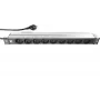 LIEBERNETZ Silence Rack 19 tuuman 9-kertainen jatkojohto, 2 m kaapeli, musta/hopea 90LNSDL199S