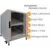 IT-BUDGET 19 tuuman palvelinkaappi SRK täydellinen sarja - 12U - 600x1000 mm - lasi-/teräsovi - 4 aktiivista tuuletinta - PDU - hyllyt - koottu - vaaleanharmaa 99ITB19SRK12610GGM
