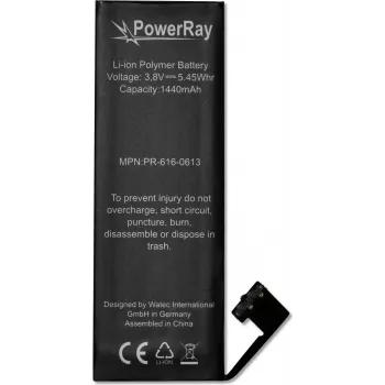 PowerRay akku PR-616-0613 iPhone 5 -puhelimelle, 1440 mAh, Bulk