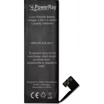 PowerRay akku PR-616-0611 iPhone 5 -puhelimelle, 1440 mAh, Bulk