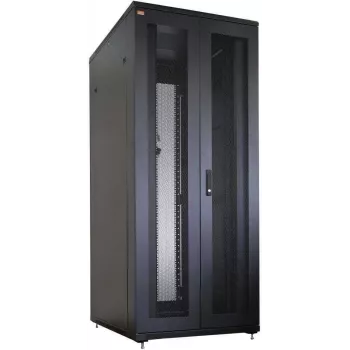 IT-BUDGET 19 inch -palvelinkaappi täyspaketti, 42U, 800x1000 mm, rei'itetyt pariovet edessä ja takana, 4 aktiivista tuuletinta, PDU, hyllyt, Flatpack, musta 90ITB19SRK42810DTS