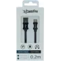 PowerRay USB-A-Lightning data-/latauskaapeli 0,2 m tekstiili musta PR-DCUL020TBK