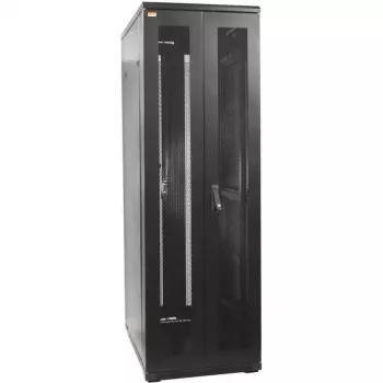 IT-BUDGET 19 tuuman verkkokaappi SRK - 42U - LxS 600x800 mm - rei'itetyt kaksoisovet edessä + takana - flatpack - musta (90ITB19SRK4268DTSN)