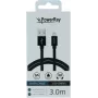 PowerRay USB-Lightning-datakaapeli 3 m tekstiili musta PR-DCUL300TBK