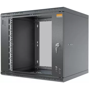 IT-BUDGET 19 tuuman seinäkaappi TAUNUS 9U 450 mm syvyys lasiovi lukittava musta (90ITB19945GS)