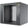 IT-BUDGET 19 tuuman seinäkaappi TAUNUS 9U 450 mm syvyys lasiovi lukittava musta (90ITB19945GS)