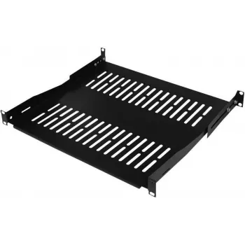 IT-BUDGET 19 tuuman räkkihylly / laitetaso, 80 kg kantavuus, 350 mm syvyys, syvyyssäädettävä asennus, musta (90ITB19FBX350S)