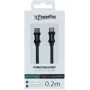 PowerRay PR-DCCL020TBK USB-C-Lightning datakaapeli, 0,2 m, tekstiili musta, blister