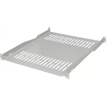 IT-BUDGET 19 tuuman kiinteä räkkihylly / laitetaso, 80 kg kantavuus, 450 mm syvyys, syvyyssäädettävä asennus, vaaleanharmaa 90ITB19FBX450G